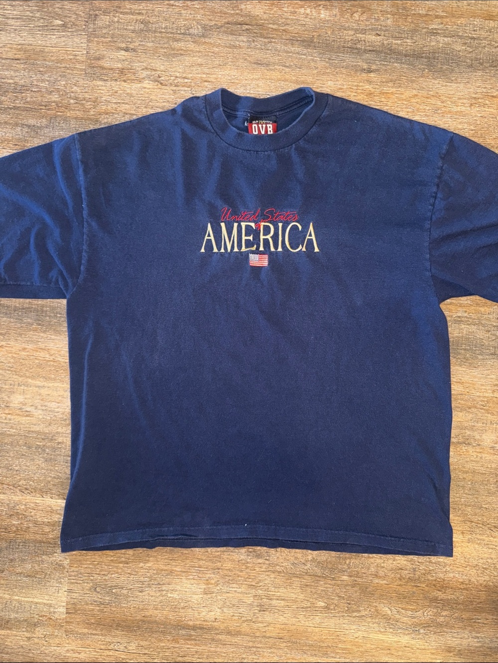 Vintage OVB  "America" Embroidered Tee navy